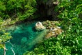 Ã¢â¬ÅPlitviceÃ¢â¬Â Lake with waterfall in HDR Croati National Park Royalty Free Stock Photo